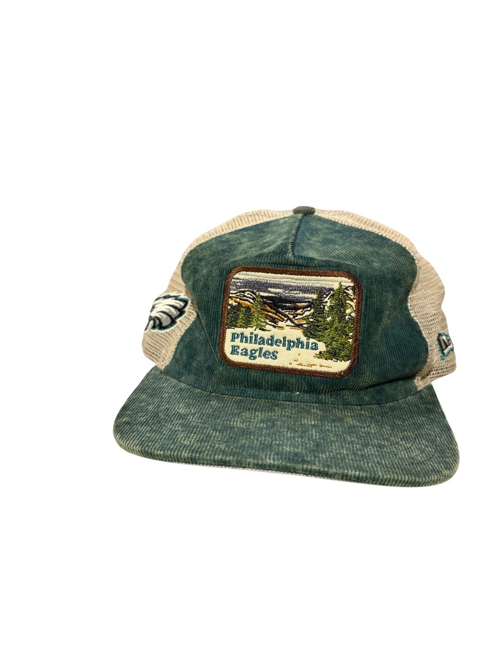 New Era Philadelphia Eagles Vintage Landscape 9FIFTY A-Frame Trucker Hat